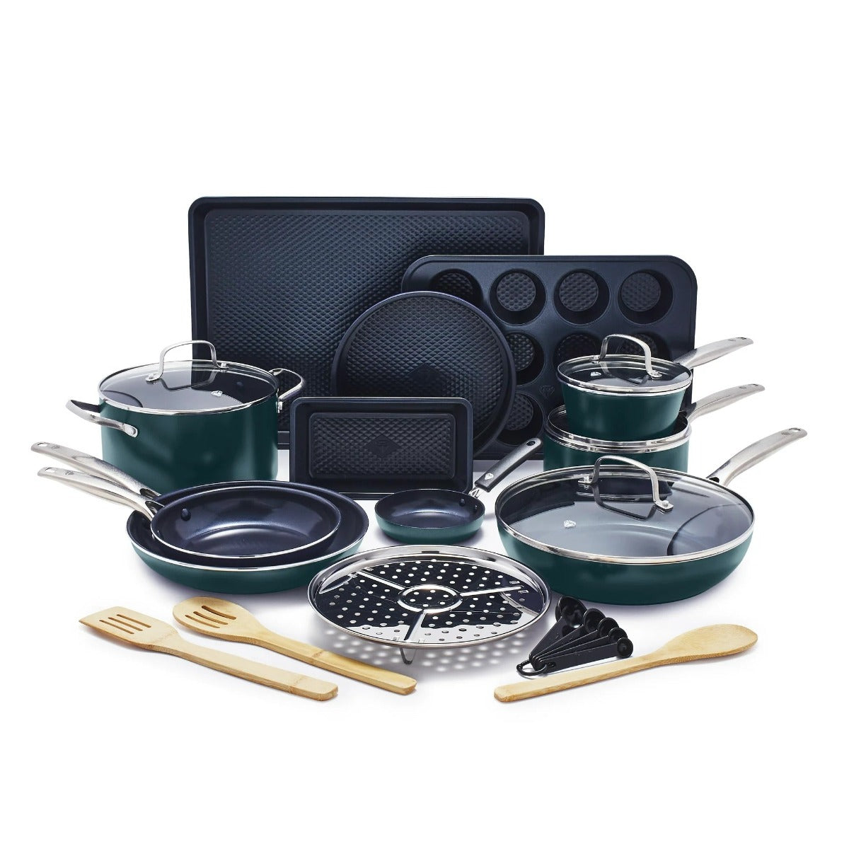 Blue Diamond Green 20-Piece Cookware Set