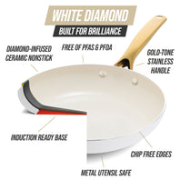 Blue Diamond White 12-Piece Cookware Set