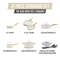 Blue Diamond White 12-Piece Cookware Set