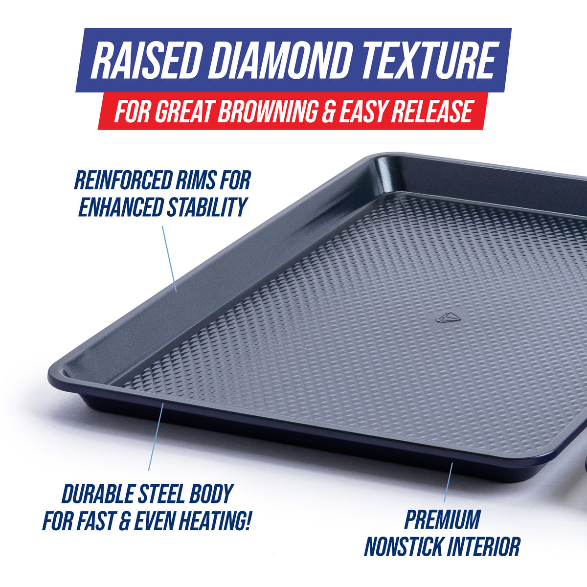 Blue Diamond Bakeware Diamond Infused Ceramic Nonstick, 8 Square Cake  Baking Pan, Dishwasher and Freezer Safe, PFAS-Free, Blue