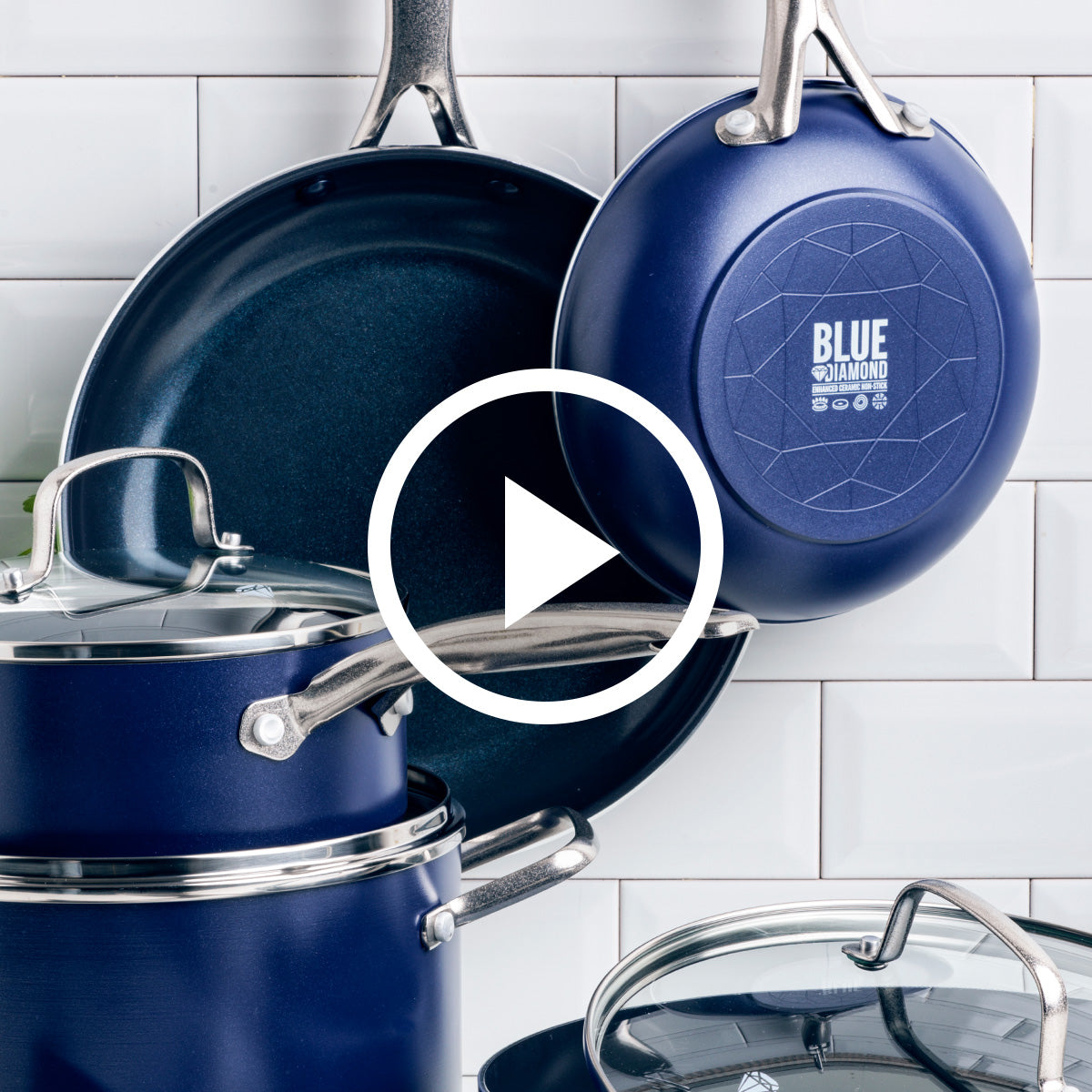 Blue Diamond Cookware Healthy Ceramic Nonstick Mini Egg Pan, Blue