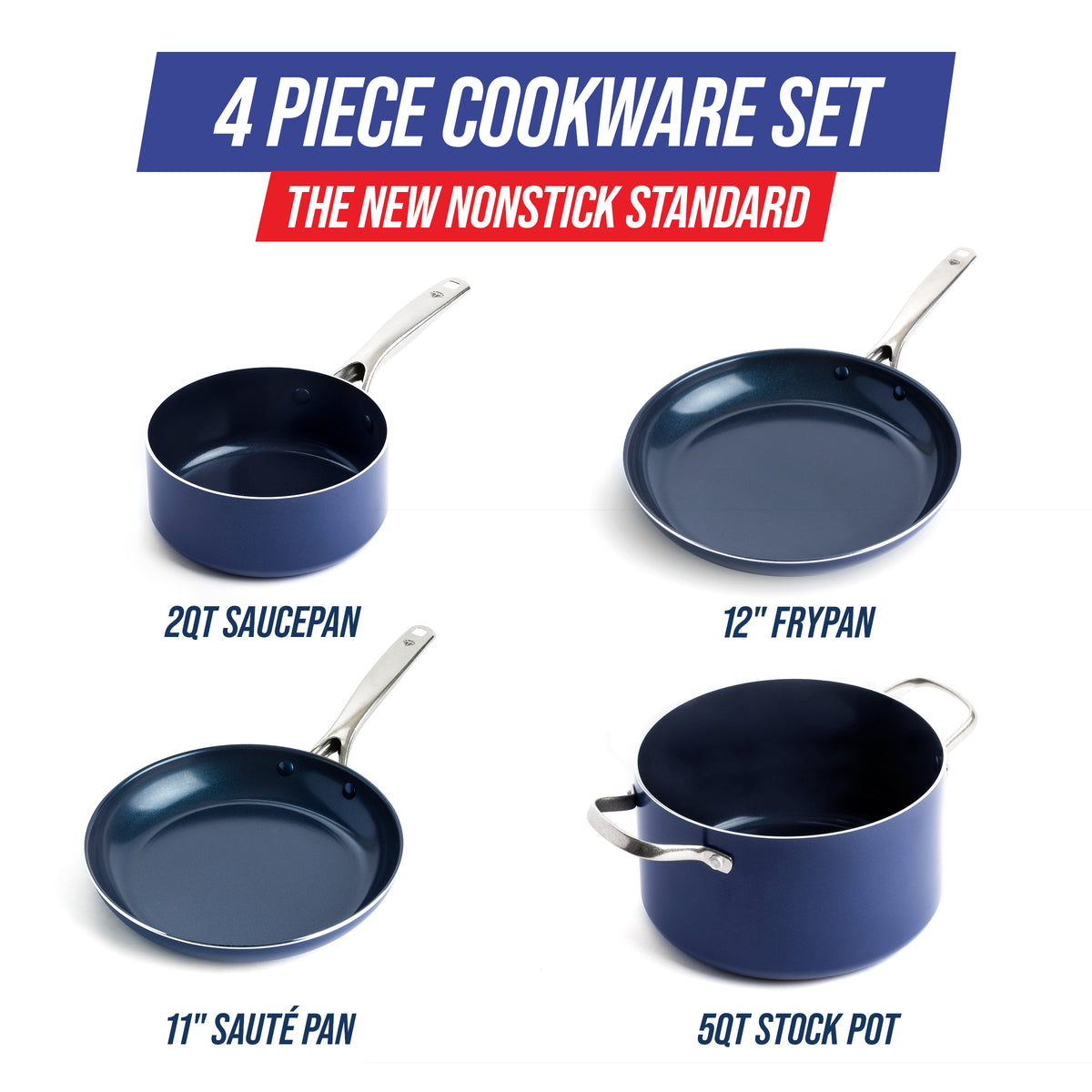 Blue Diamond Toxin-Free Ceramic Nonstick Cookware Set - 20 pc.