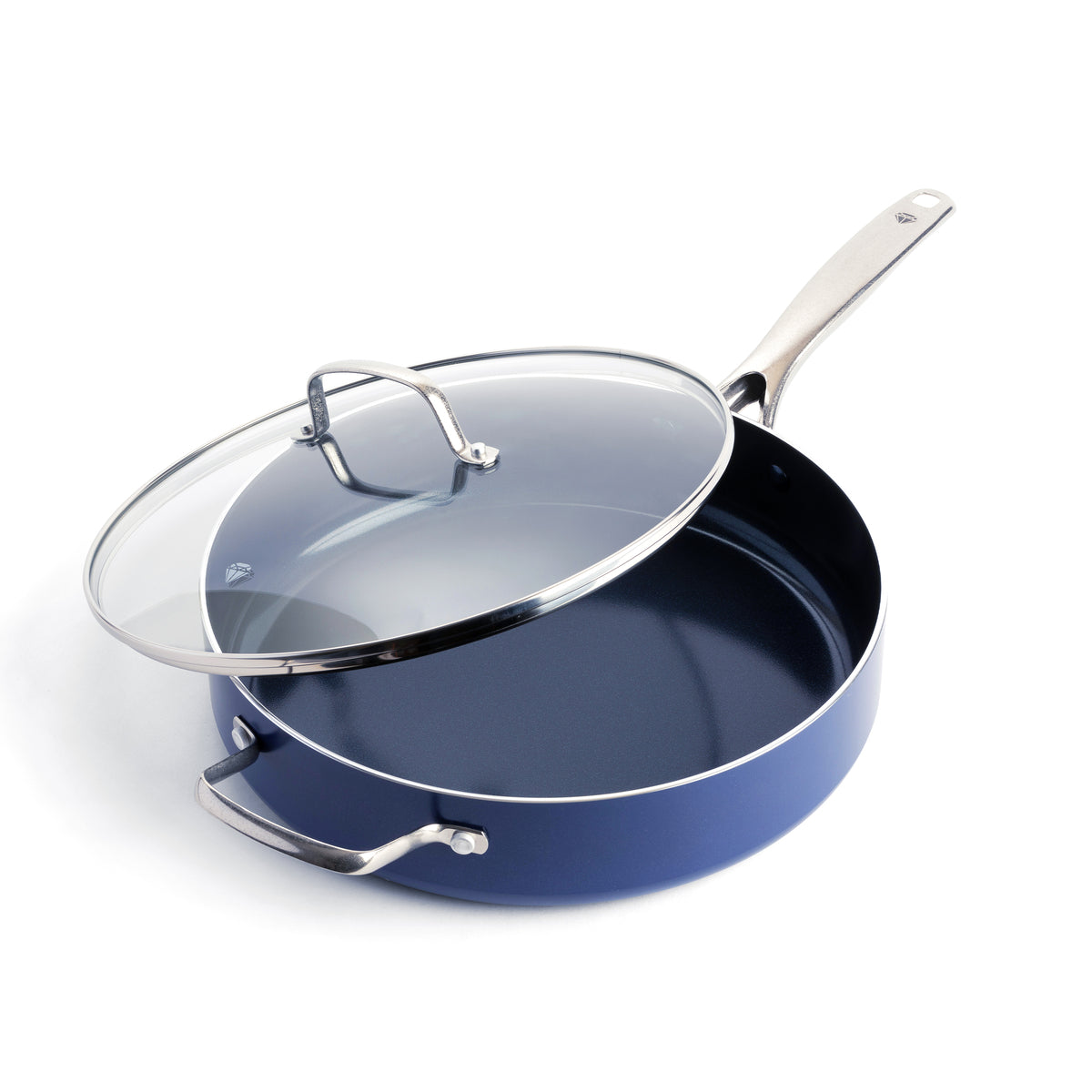 Granitestone Blue 14 Nonstick Family Pan w/ Helper & Stay Cool