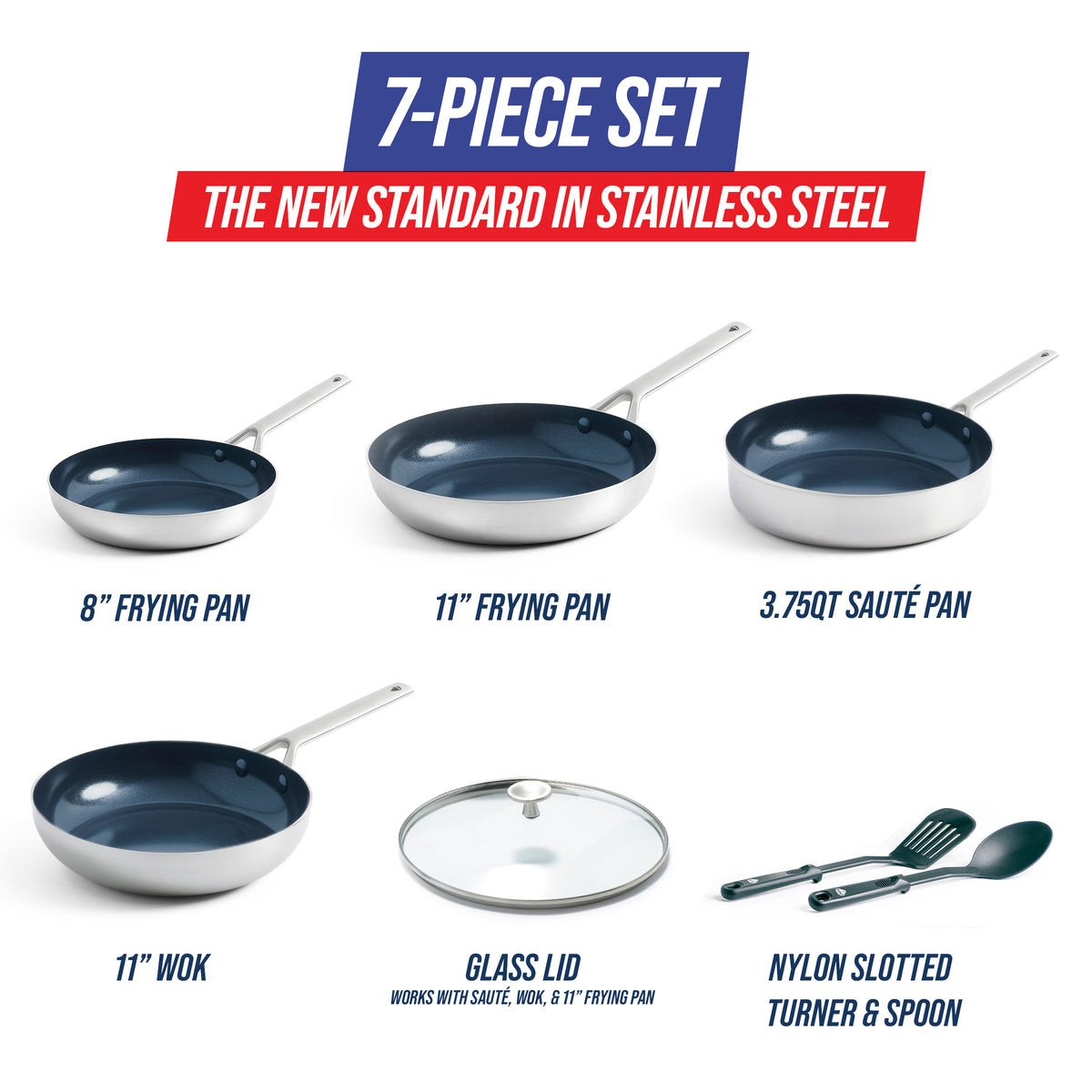 Blue Diamond Triple Steel 15-Piece Cookware Set