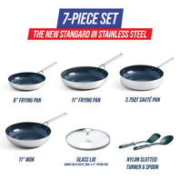 Blue Diamond Triple Steel 7-Piece Cookware Set