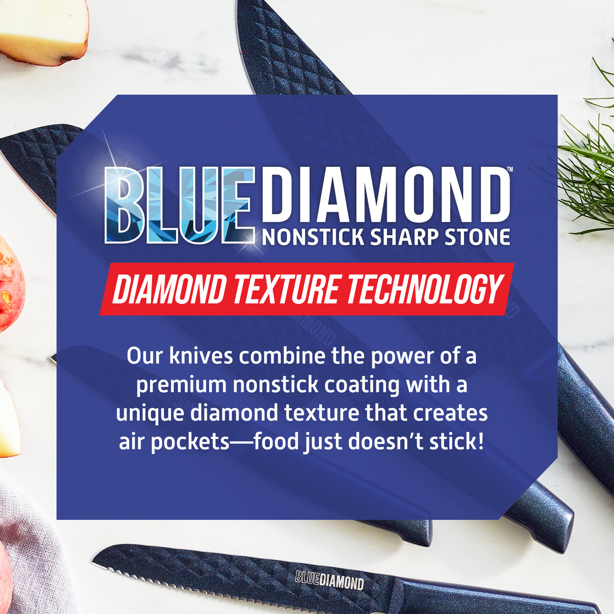 Blue Diamond Cookware Sharp Stone Nonstick Santoku Knife 7
