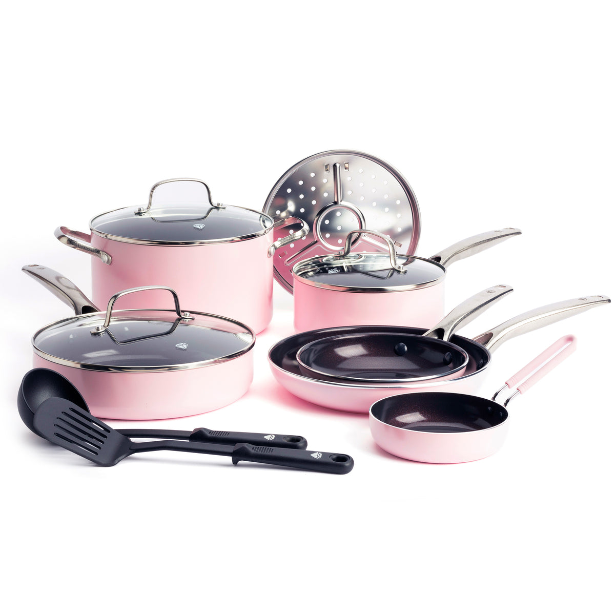 Blue Diamond Pink 12-Piece Cookware Set | The Cookware Company (USA), LLC
