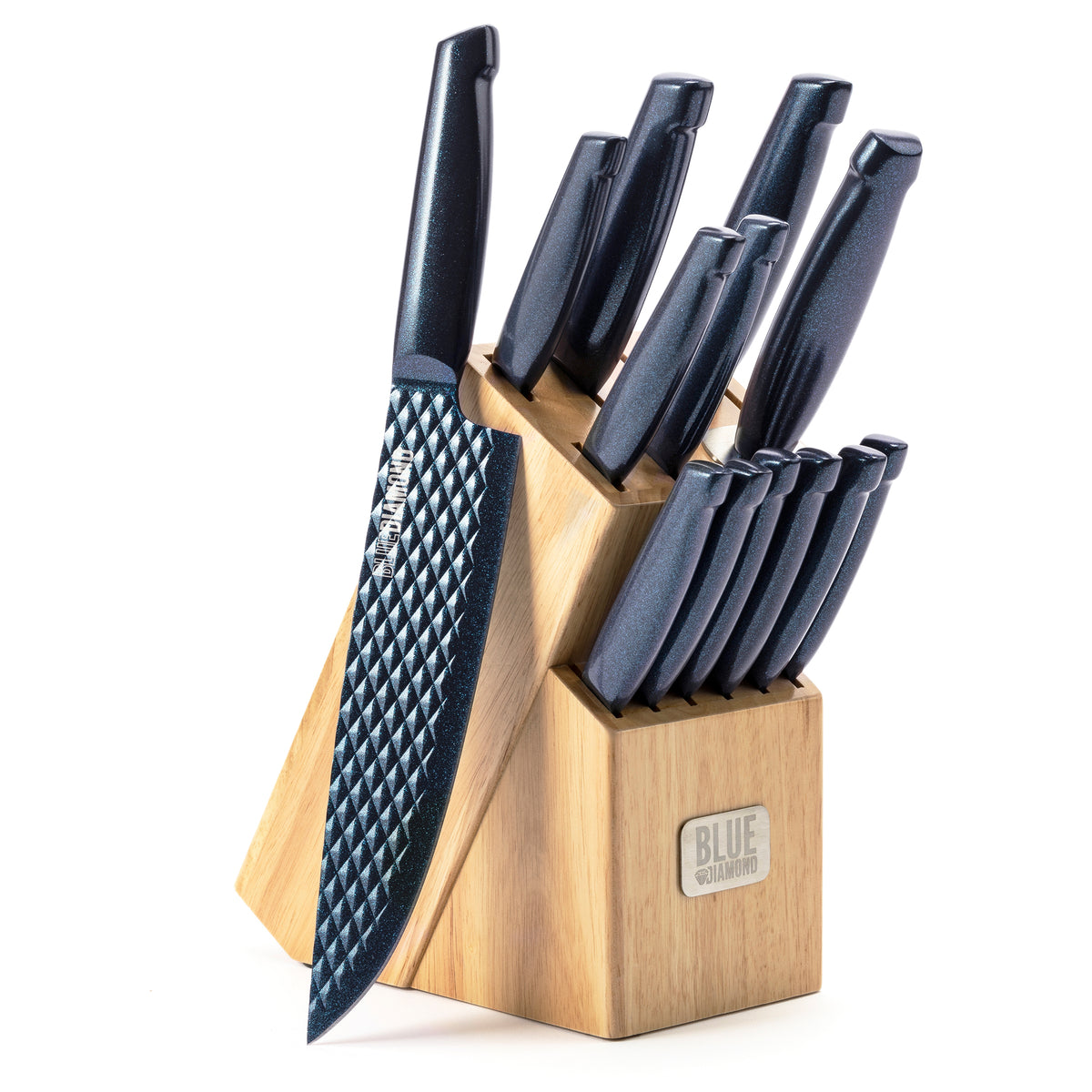 AiDot Syvio Kitchen Knife Set - 14 Pieces with Built-in Sharpener